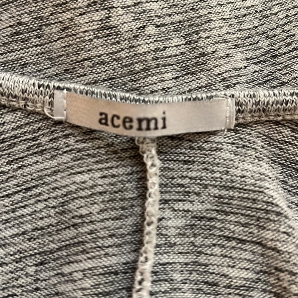 ACEMI from Anthropologie mini dress cap sleeves heathered gray open back - Picture 7 of 7